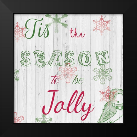 ChristmAs Typo 1 Black Modern Wood Framed Art Print by Fraser, Orane