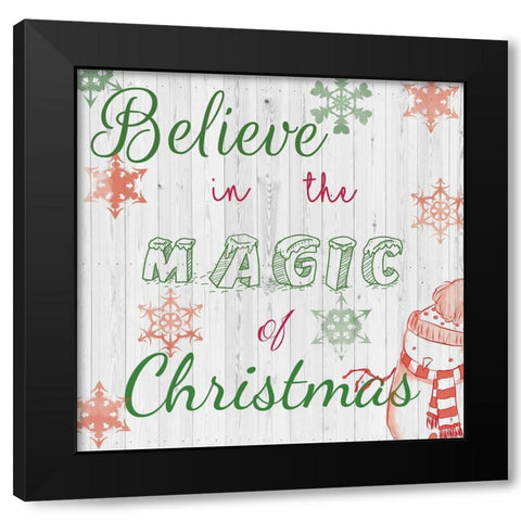 Christmas Typo 2 Black Modern Wood Framed Art Print with Double Matting by Fraser, Orane