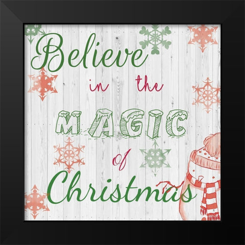 Christmas Typo 2 Black Modern Wood Framed Art Print by Fraser, Orane