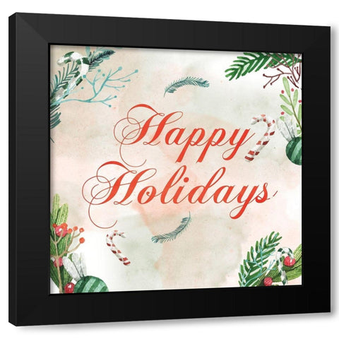 ChristmAs Wall Post 2 Black Modern Wood Framed Art Print with Double Matting by Fraser, Orane