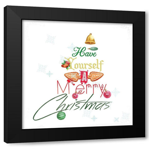 Christmas Tree Black Modern Wood Framed Art Print with Double Matting by Fraser, Orane