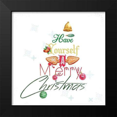 Christmas Tree Black Modern Wood Framed Art Print by Fraser, Orane