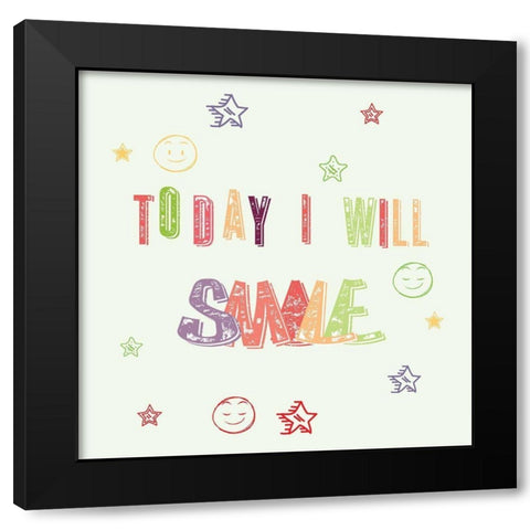 Smile Black Modern Wood Framed Art Print with Double Matting by Fraser, Orane