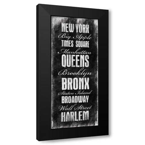 New York Black Modern Wood Framed Art Print with Double Matting by OnRei