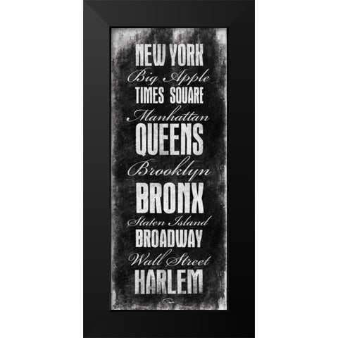 New York Black Modern Wood Framed Art Print by OnRei