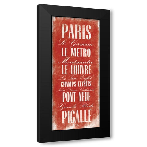 Paris B2 Black Modern Wood Framed Art Print with Double Matting by OnRei