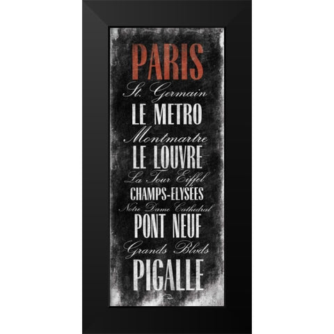 Paris B3 Black Modern Wood Framed Art Print by OnRei