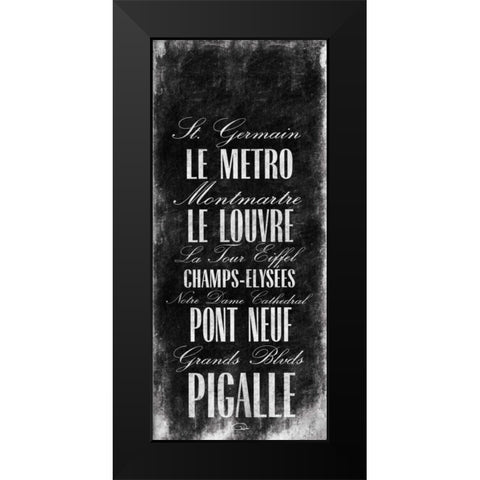 No Paris Black Modern Wood Framed Art Print by OnRei