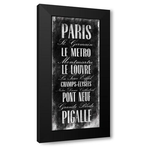 Paris Black Modern Wood Framed Art Print with Double Matting by OnRei