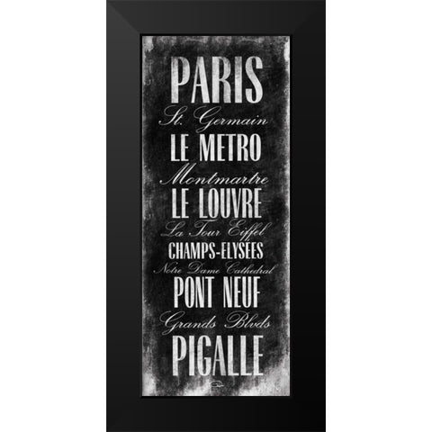 Paris Black Modern Wood Framed Art Print by OnRei