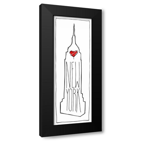 HEART NY Black Modern Wood Framed Art Print with Double Matting by OnRei