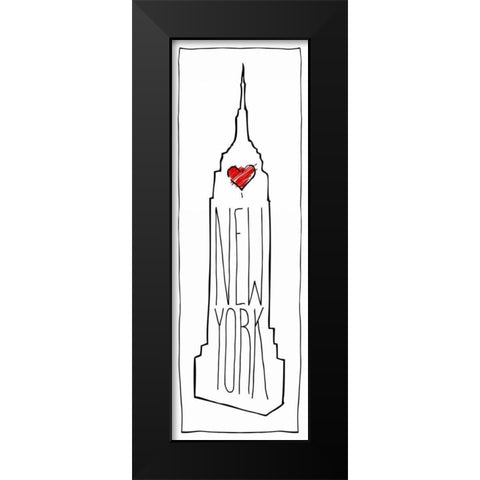 HEART NY Black Modern Wood Framed Art Print by OnRei