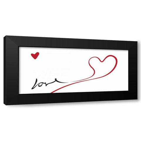 Love 2 Black Modern Wood Framed Art Print with Double Matting by OnRei