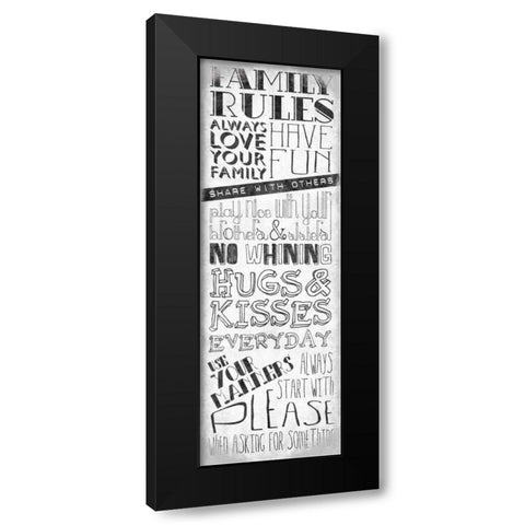 Family Rules Mate Black Modern Wood Framed Art Print with Double Matting by OnRei