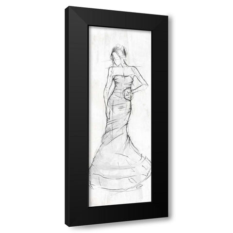 DRESS Black Modern Wood Framed Art Print with Double Matting by OnRei