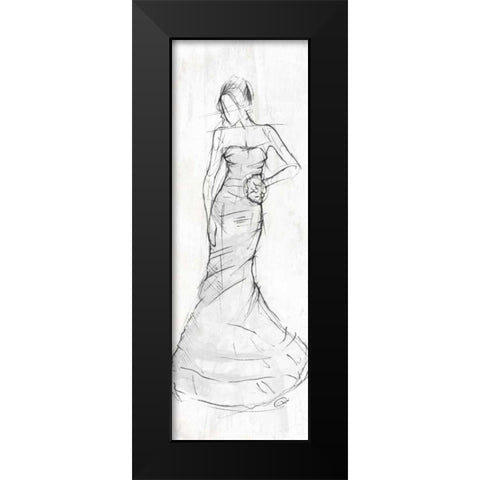 DRESS Black Modern Wood Framed Art Print by OnRei