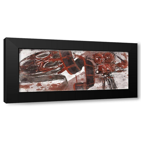 Be Cinema Red Black Modern Wood Framed Art Print with Double Matting by OnRei