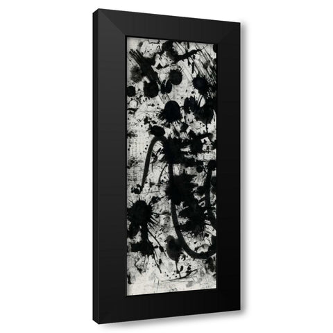 Splatter Black Modern Wood Framed Art Print with Double Matting by OnRei