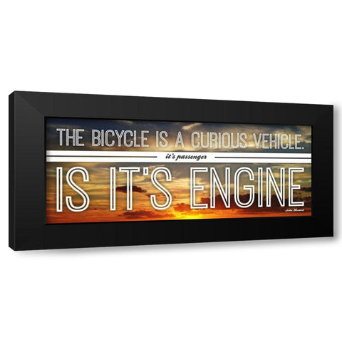 Bicycle Black Modern Wood Framed Art Print with Double Matting by OnRei