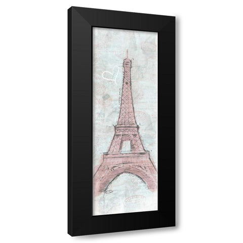 Romantic Eiffel Black Modern Wood Framed Art Print with Double Matting by OnRei