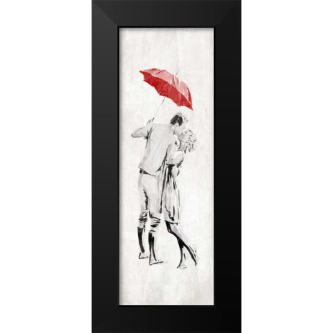 Romantic Couple Black Modern Wood Framed Art Print by OnRei