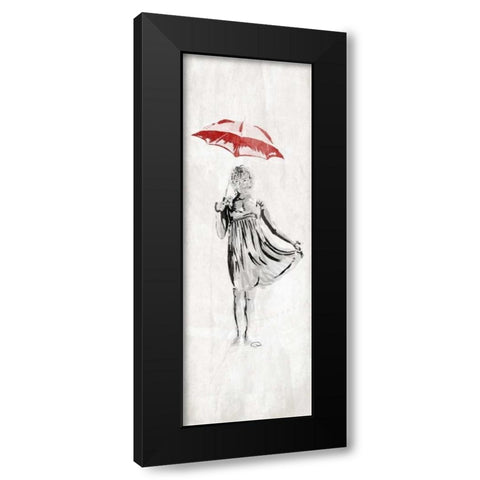 Romantic Women Black Modern Wood Framed Art Print with Double Matting by OnRei