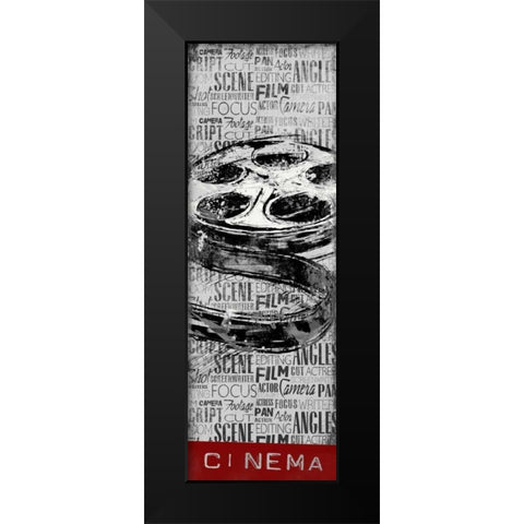 Cinema Black Modern Wood Framed Art Print by OnRei