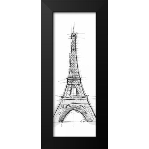 Eiffel Black Modern Wood Framed Art Print by OnRei