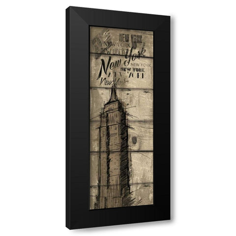 Wood New York Black Modern Wood Framed Art Print with Double Matting by OnRei