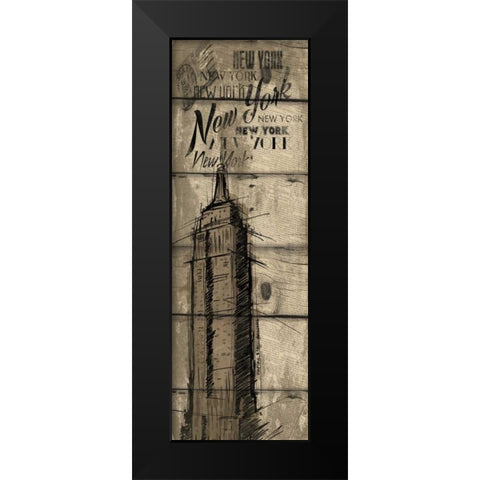 Wood New York Black Modern Wood Framed Art Print by OnRei