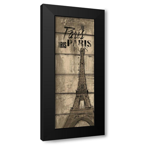 Wood Paris Black Modern Wood Framed Art Print with Double Matting by OnRei