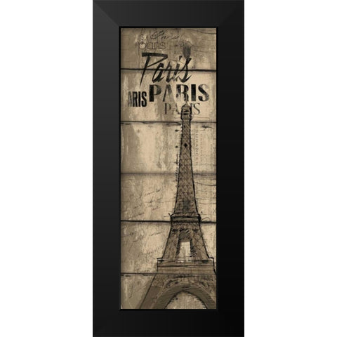 Wood Paris Black Modern Wood Framed Art Print by OnRei