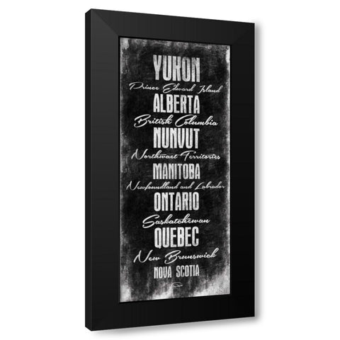 Canada Typography Black Modern Wood Framed Art Print with Double Matting by OnRei