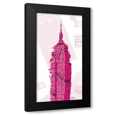 Pink Empire Black Modern Wood Framed Art Print with Double Matting by OnRei