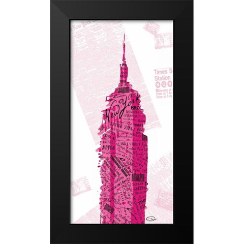 Pink Empire Black Modern Wood Framed Art Print by OnRei