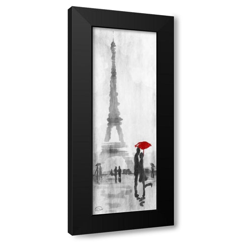 Eiffel Love Black Modern Wood Framed Art Print with Double Matting by OnRei