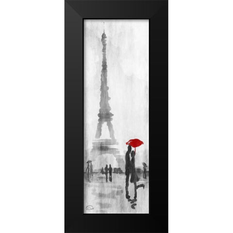 Eiffel Love Black Modern Wood Framed Art Print by OnRei