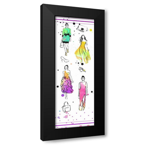 Colorful Dresses Black Modern Wood Framed Art Print with Double Matting by OnRei