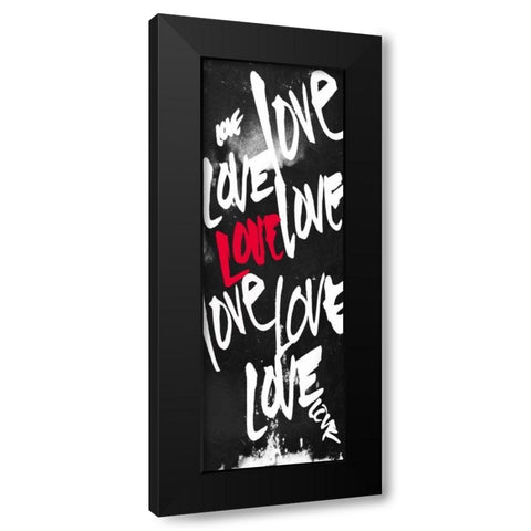 Love Letters Red Black Modern Wood Framed Art Print with Double Matting by OnRei