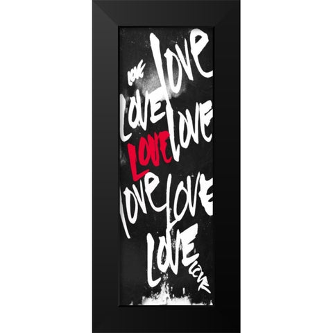 Love Letters Red Black Modern Wood Framed Art Print by OnRei