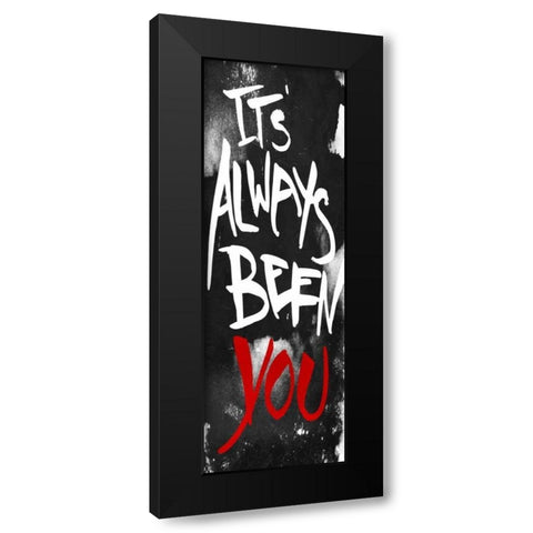 Always You Red Black Modern Wood Framed Art Print with Double Matting by OnRei