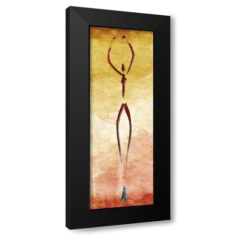 Harmonious Dancer Two Black Modern Wood Framed Art Print with Double Matting by OnRei