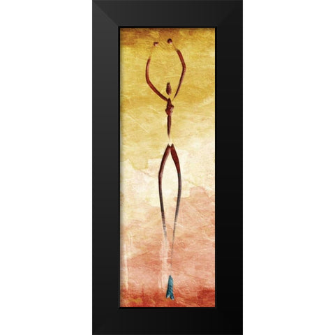 Harmonious Dancer Two Black Modern Wood Framed Art Print by OnRei