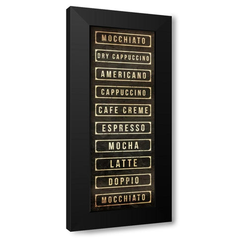 Coffee List Black Modern Wood Framed Art Print with Double Matting by OnRei