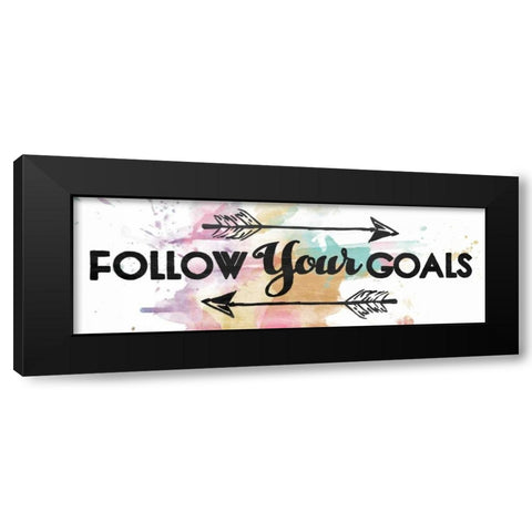 Follow Your Goals Black Modern Wood Framed Art Print with Double Matting by OnRei