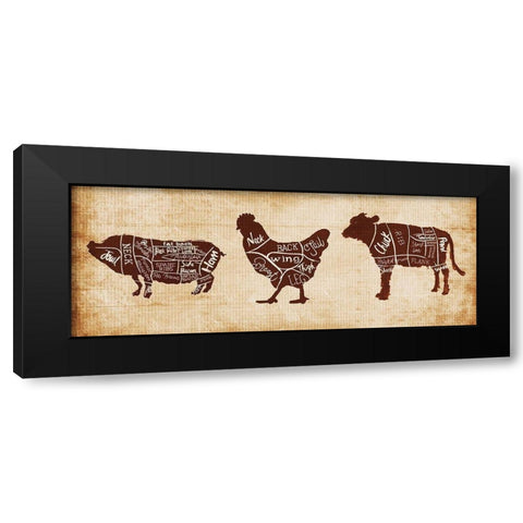 Farm Cuts Black Modern Wood Framed Art Print with Double Matting by OnRei