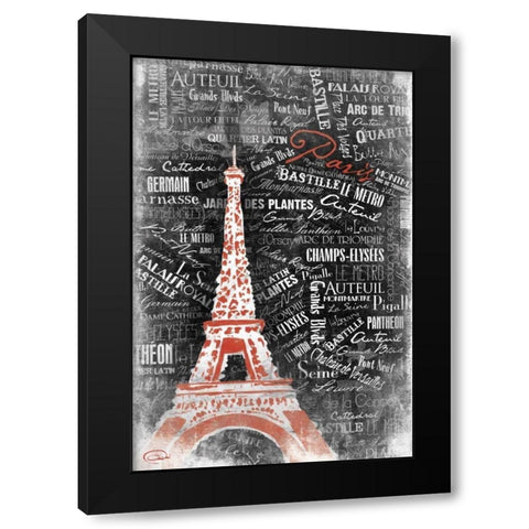 LOVE TOWER Black Modern Wood Framed Art Print with Double Matting by OnRei