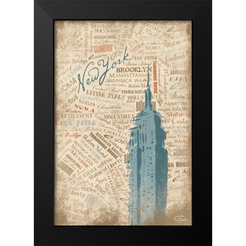 EMPIRE STATE Black Modern Wood Framed Art Print by OnRei