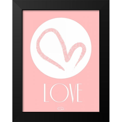 PINK LOVE Black Modern Wood Framed Art Print by OnRei