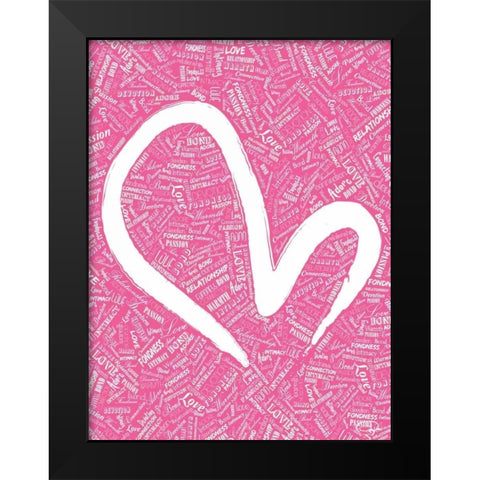 LADY LOVE Black Modern Wood Framed Art Print by OnRei